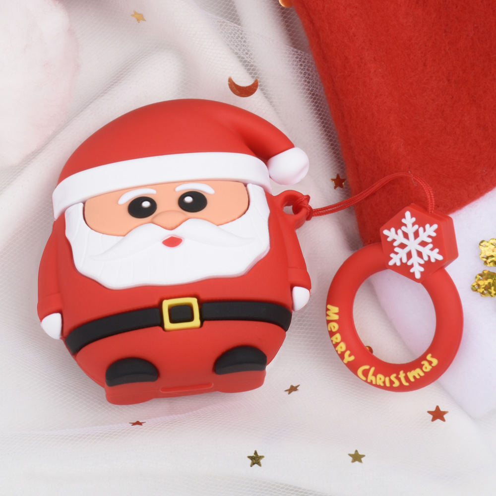 Cute Design Cartoon Silicone Cover Skin for Airpod (1 / 2) Charging Case (Santa Claus)